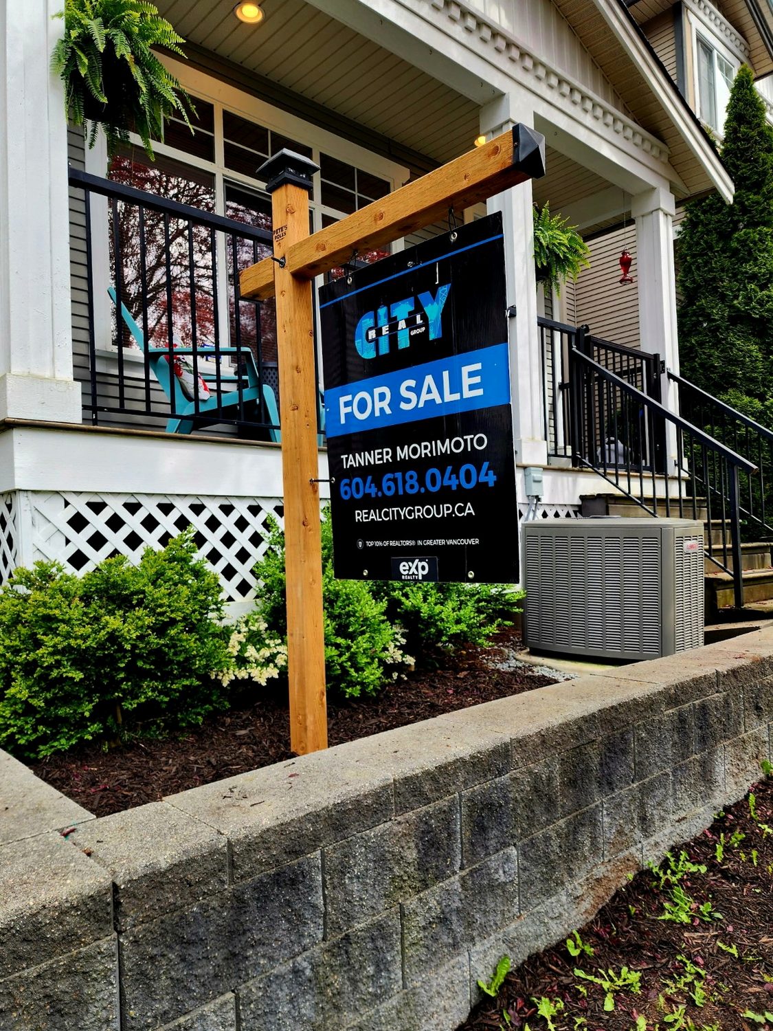 Natural wood team sign installation
